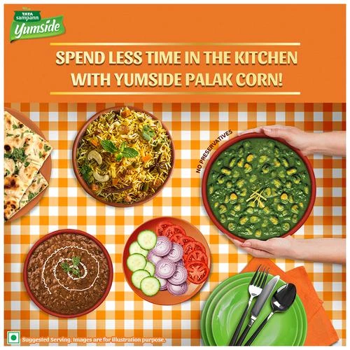 Tata Sampann Yumside Punjabi Style Palak Corn - Ready To Eat Meal, 285 g-8.webp
